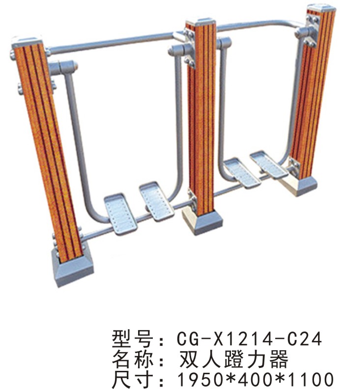 CG-X1214-C24戶外路徑設施小區(qū)公園 室外健身器材家用塑木雙位雙人太空漫步機